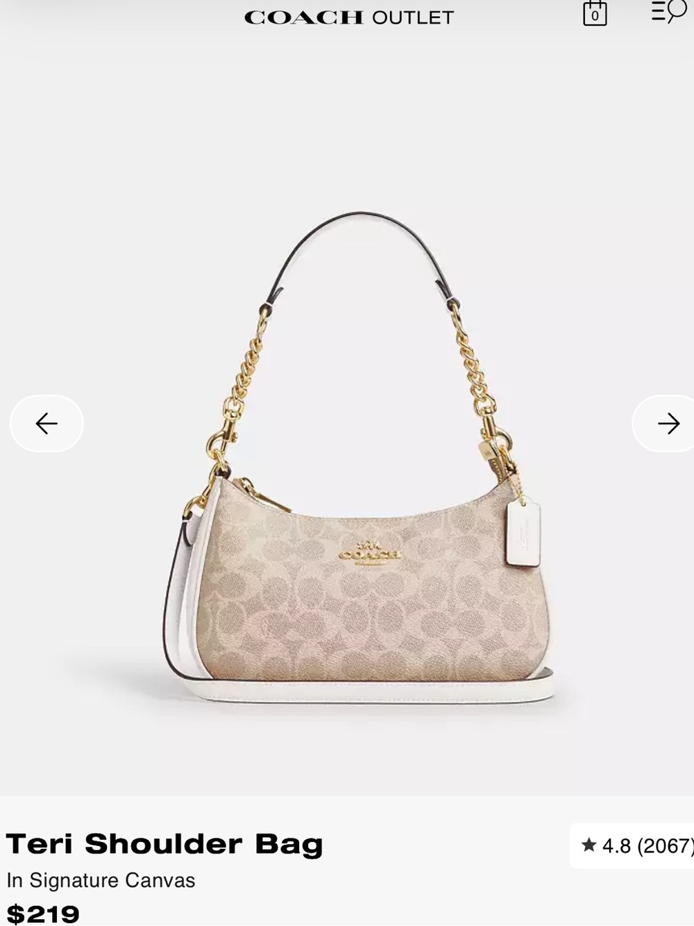 Coach Teri Signature Shoulder Bag